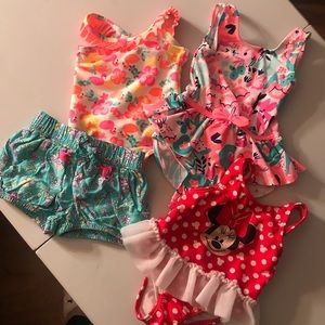 Baby Girl Disney & Carter’s Swimsuits and Baby Trunks 0-12 months